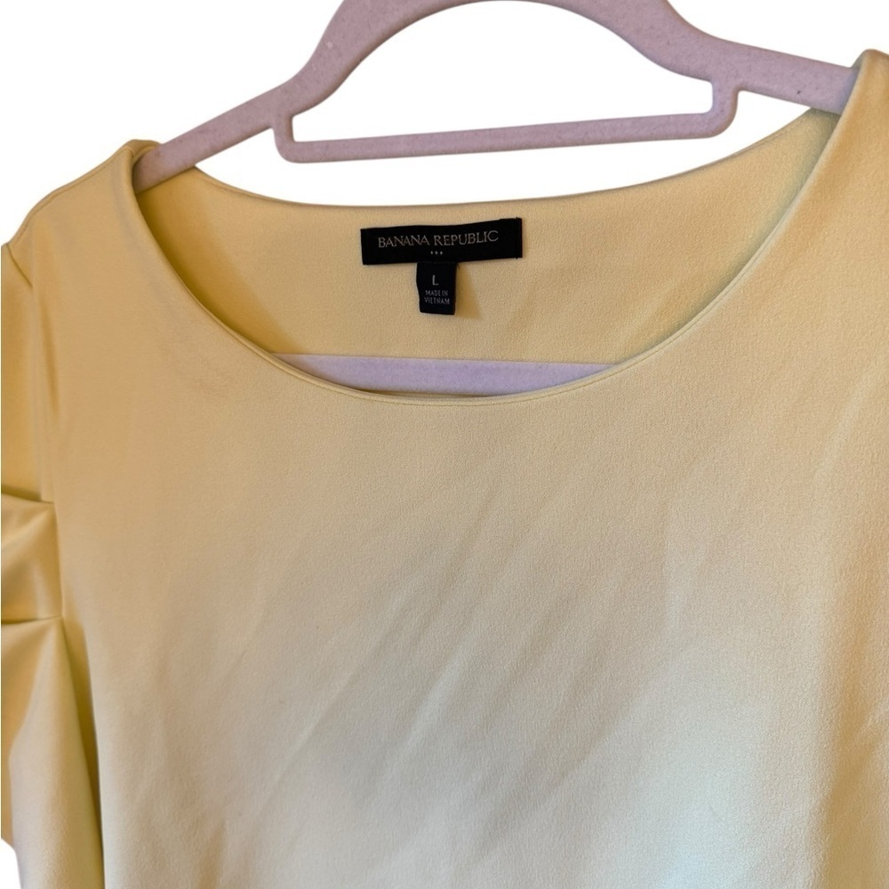 Banana Republic Light Yellow Puff Sleeve Blouse - Picture 5 of 7